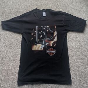 Harley-Davidson Black Short Sleeve Tee with Patriotic HD Graphic